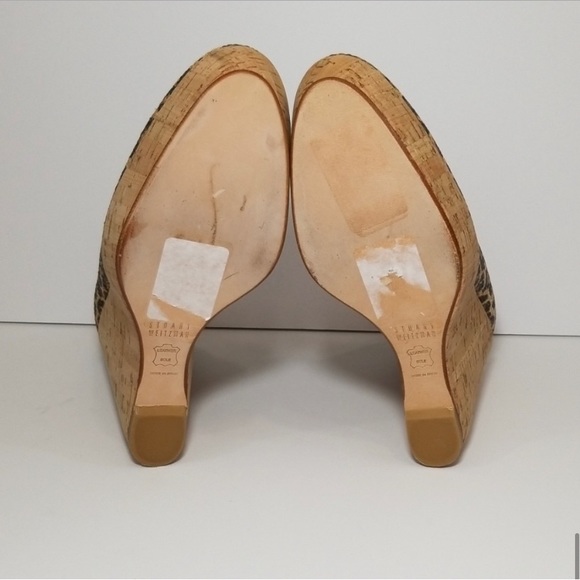 Women's Stuart Weitzman Animal Print Leopard Raffia Corkswoon Pump Shoes - Picture 6 of 8